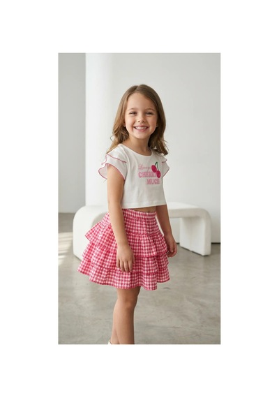 Poala Kids Cherry Crop Set Pembe