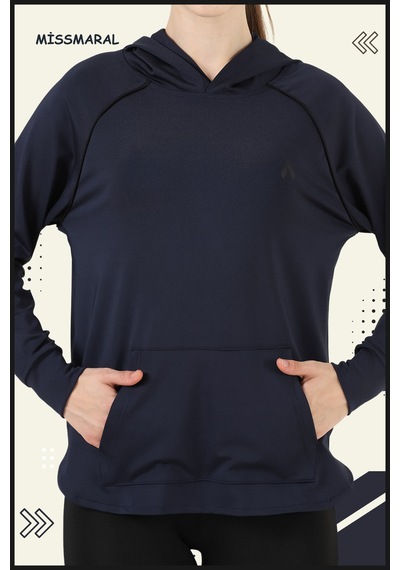 Kadın Eşofman Takım Spor Tunik & Slim Fit Tayt Dalgıç Kumaş Sports And Casual Lacivert 3060 Lacivert / Siyah