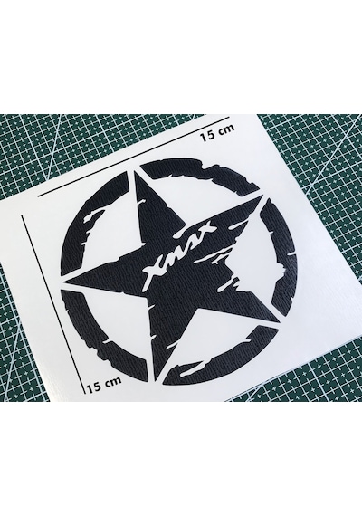 Deeb Army Yamaha Xmax Yıldız Sticker Etiket Mat Siyah 2 Adet