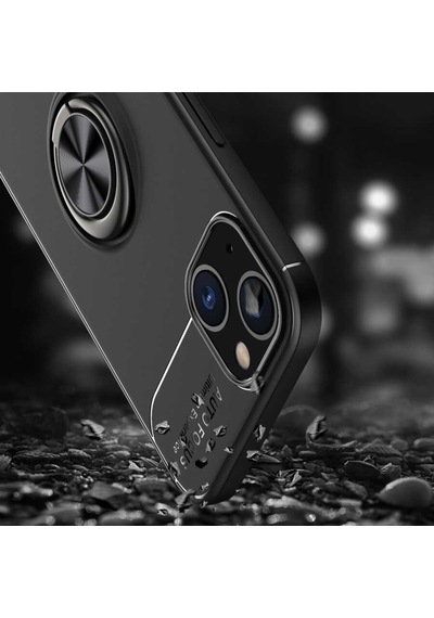 Apple Uyumlu iPhone 14 Kılıf Yüzüklü Magnetli Ravel Case Kapak