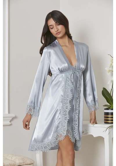 Pierre Cardin 7045 Kadın Dantelli Saten 4'lü Set-mist