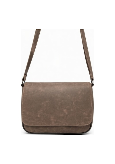 Levano Leather Hakiki Deri Kadın Omuz Çantası Kapaklı Günlük Kullanım Ayarlanabilir Askılı Çapraz Çanta Vizon