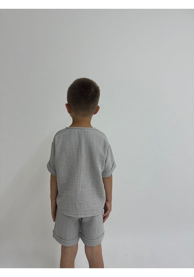 Oliven The Kid Oliventhekid Müslin Unisex Çocuk Takım Gri Gri