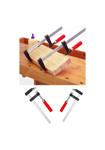 Zephoo 2 Adet Çelik F Tipi Mobilyacı Işkencesi 50x250mm Ile 50x250 Mm Marangoz F Kelepçesi