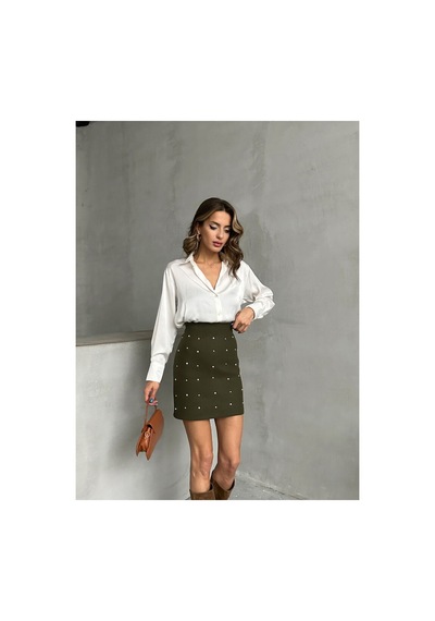 Verymoda Noktalı Etek F1627 Haki