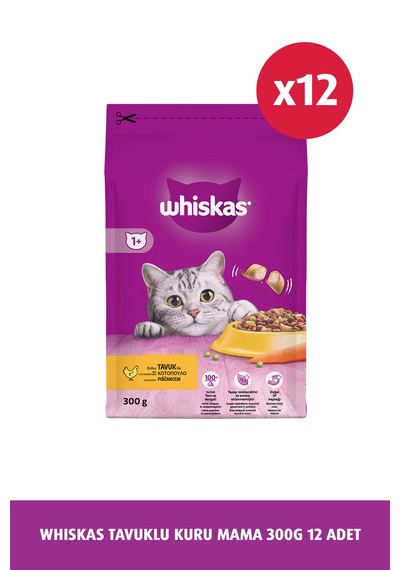 Whiskas Tavuklu ve Sebzeli Yetişkin Kedi Maması 12 x 300 G