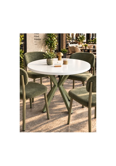 Kalınlaştırmalı Mutfak Cafe Balkon Bahçe Restoran Yemek Masası 70x70 Yeşil Beyaz Tabla Yuvarlak Beyaz - Haki Beyaz - Haki Kalınlaştırmalı Mutfak Cafe Balkon Bahçe Restoran Yemek Masası 70x70 Yeşil Beyaz Tabla Yuvarlak Beyaz - Haki Beyaz - Haki