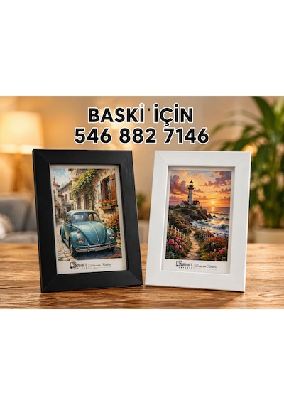 Siyah Modern Masaüstü Fotoğraf Çerçevesi 10x15 Cm