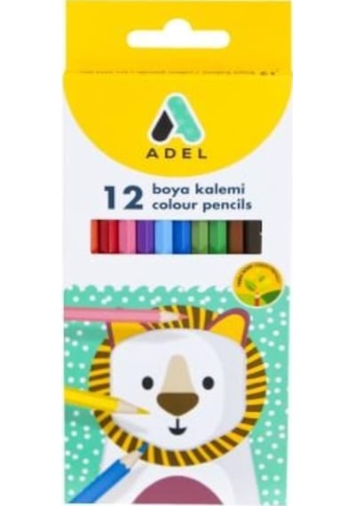 Adel Kuru Boya Kalemi Tam Boy Karton 12 Renk