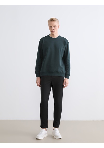 Lcw Vision Yeşil Bisiklet Yaka Erkek Kalın Sweatshirt