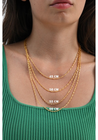 925 Ayar Gümüş Singapur Gümüş Zincir 45-50-55-60 Cm Barcode Altın