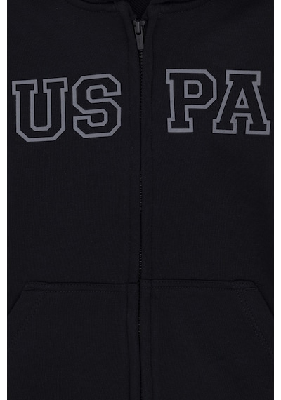 U.S. Polo Assn. Erkek Çocuk Fermuarlı Kapüşonlu Basic Siyah Sweatshirt 50293472-VR046 U.S. Polo Assn. Erkek Çocuk Fermuarlı Kapüşonlu Basic Siyah Sweatshirt 50293472-VR046