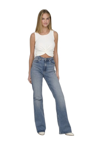 Sisley Onljuıcy Hw Flared Dnm Dot023 Noos Kadın Mavi Denim Pantolon - O15338004