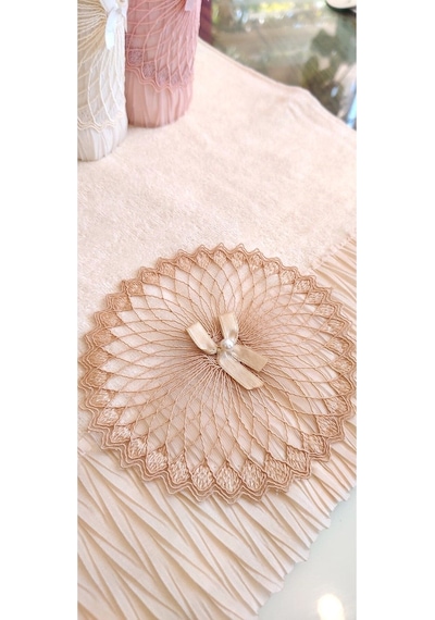 3.lü Set Çeyizlik 50x90 Cm. Lüks Piliseli Özel Kadife Doku El Ve Yüz Havlu Seti, Nişan Havlusu Krem6.lı Krem
