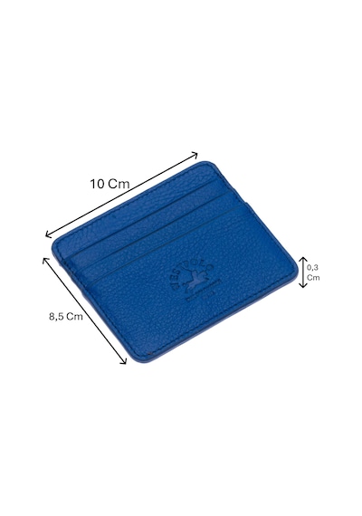 Westpolo Unisex Süper Slim Para Bölmeli Hakiki Deri İnce Kartlık Cüzdan 6 Bölmeli - Saks Mavi Saks Mavi