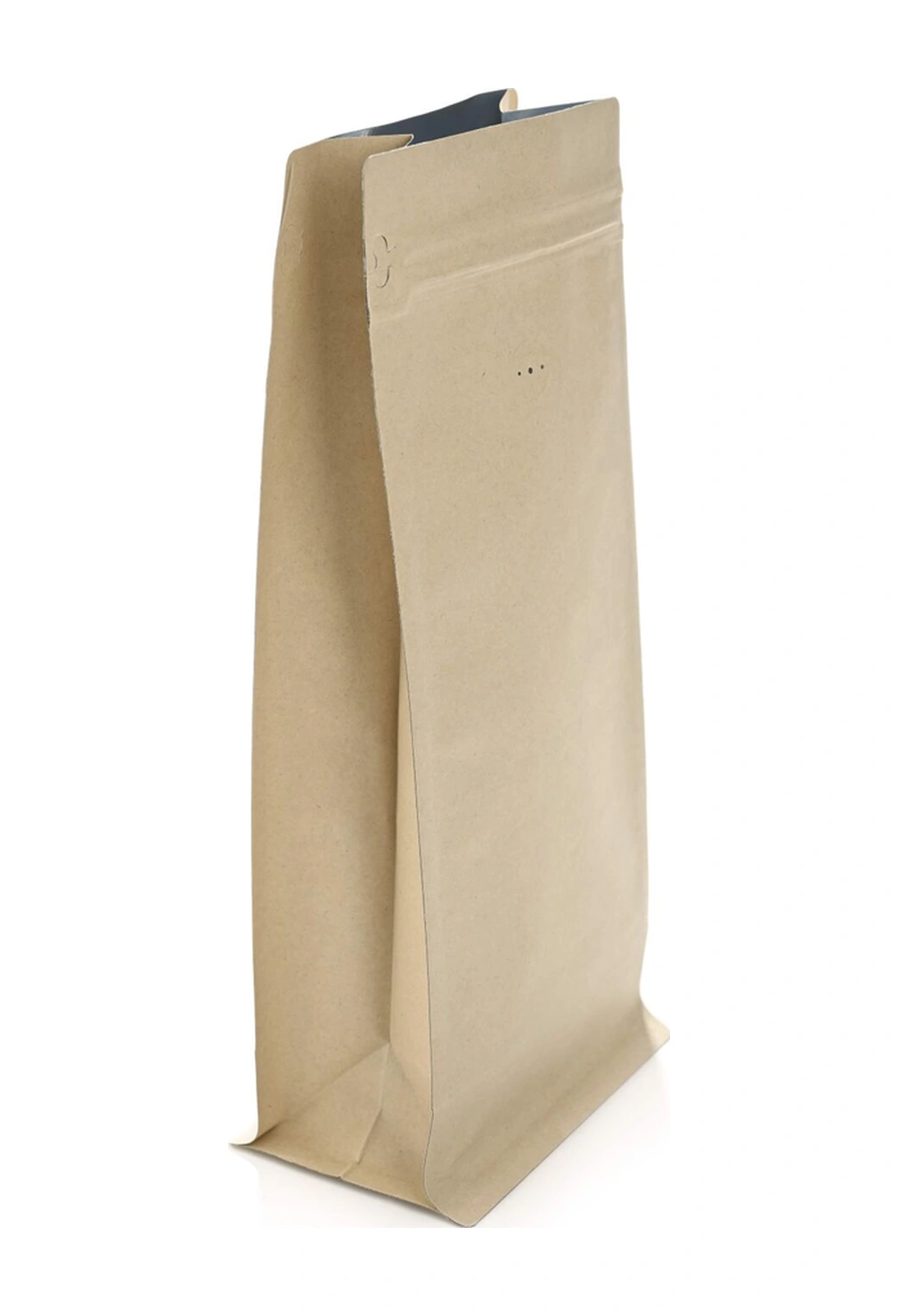 Valfli Flat Bottom Açık Kraft Alüminyum Önden Kilitli Ambalaj 14x33+5 Cm-1000 Gr. 400 Adet