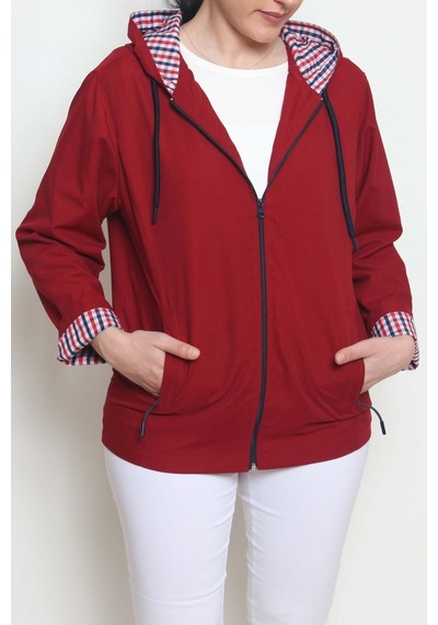 CottonCool Kadın Kapüşonlu Yağmurluk & Rüzgarlık Bordo