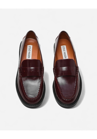 Steve Madden Adıson Wıne Leath Kadın Bordo Loafer Adıson-wıne