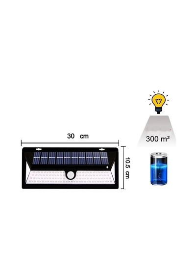 Solar 180 Led Güneş Enerjili Duvar Lambası, Kumandalı, Hareket Sensörlü, Ip65 Su Geçirmez, 3 Modlu, Dış Mekan B Çok Renkli