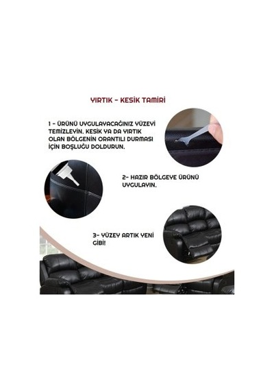 Krem Rengi Oto Döşeme Boya Deri Çatlak Giderici Dolgu Tamir Jeli