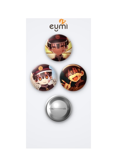 Tuvalet Hayaleti Hanakokun Animesi Hanako 3'lü Metal Rozet Seti 58mm İğneli Buton Çanta Yaka Rozeti Çok Renkli