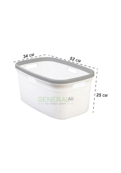 Motek 80 Litre Kirli Çamaşır Sepeti Çamaşır Selesi 2'Li Set Beyaz