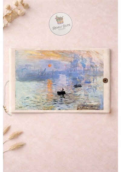 Kitap Kılıfı Ve Metal Kitap Ayracı Seti Claude Monet Gün Doğumu