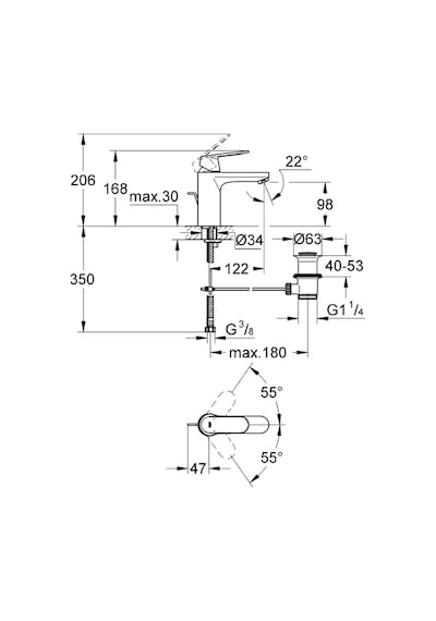 Grohe Eurosmart Cosm M-Boyut Lavabo Bataryası Krom 23325000