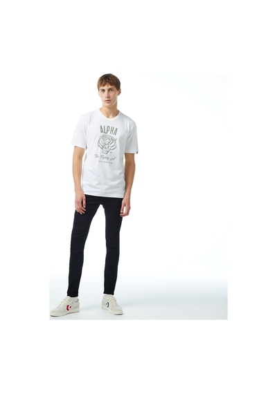 Alpha Industrıes Alpha Industries Alpha Tiger Erkek Beyaz T-shirt
