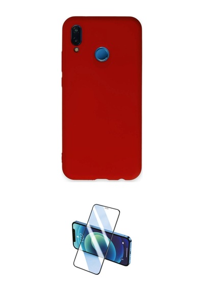 Cep Huawei Uyumlu P20 Lite Kılıf Ahenk Serisi İkili Koruma Seti Najmaddin Mavi