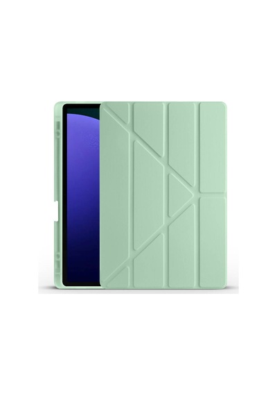 Samsung Galaxy Uyumlu Tab S9 Fe Plus X610 X616 Kılıf Kalem Bölmeli Trifolding Case