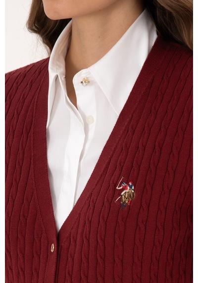 U.s. Polo Assn. Kadın Bordo Hırka Triko 50317841-vr014 Bordo