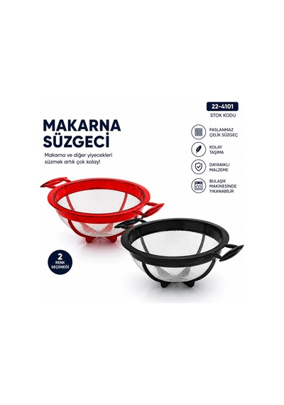 Küçük Makarna Süzgeci Plastik Bx40 Çok renkli