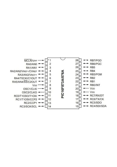 Pıc16f876-20/sp Dıp 8-bit 20 Mhz Mikrodenetleyici