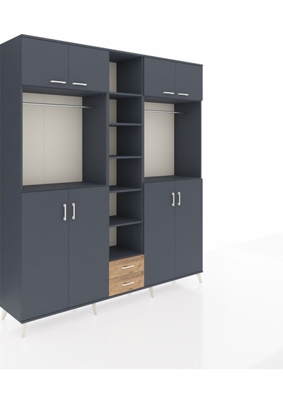 Hyperion Dolap 14 Raflı 2 Çekmeceli 2 Askılı 220x44x243 Antrasit-antrasit/çam Antrasıt/atlas Çam Hyperion Dolap 14 Raflı 2 Çekmeceli 2 Askılı 220x44x243 Antrasit-antrasit/çam Antrasıt/atlas Çam