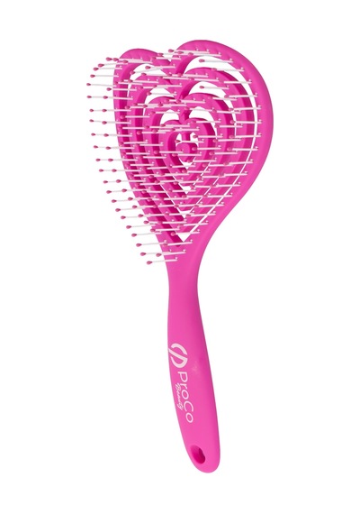 Love Brush Esnek Kalp Saç Fırçası - Yumuşak Dokulu, Saç Açma Ve Tarama Pembe