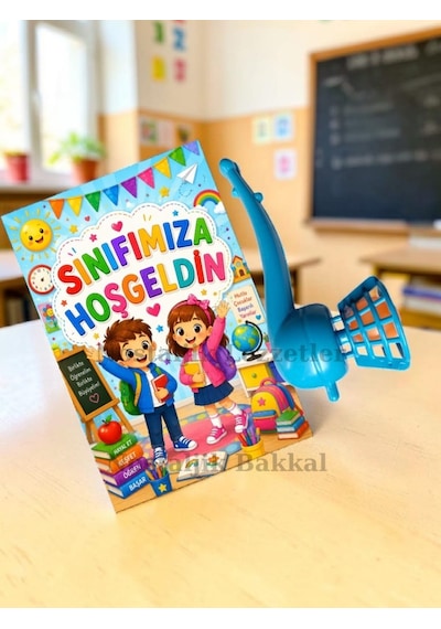 5 Set Sınıfımıza Hoşgeldin Yazılı Hediye Seti Sene Başı Hatırası Pipo Şeklinde Üflemeli Top Tebrik Kartı Hediyeli