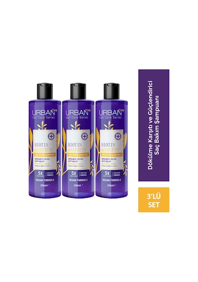 Biotin & Keratin Dökülme Ve Uzamaya Yardımcı Saç Bakım Şampuanı-350 Ml-vegan 86806 X3