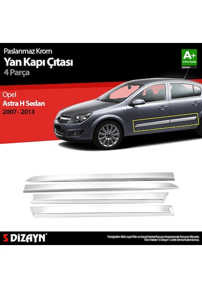 S-dizayn Opel Astra H Sd Krom Yan Kapı Çıtası 4 Prç 2008-2013