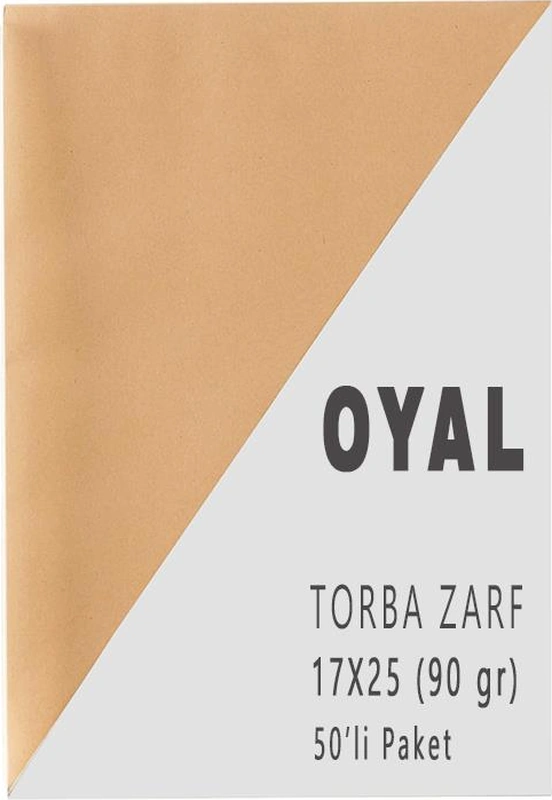 Elitstore Kraft Torba Zarf 17 Cm X 25 Cm 17x25 90 Gr 50'li Paket