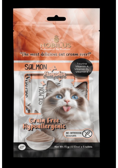 Nobılus Somon Ve Balkabaklı Kedi Krema Ödülü 5x15g