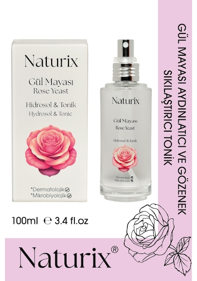 Naturix Gül Mayası Aydınlatıcı ve Gözenek Sıkılaştırıcı Tonik 100 ML