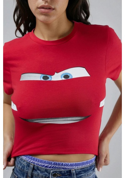 Hiccup Kısa Kollu Araba Baskılı T-shirt Kırmızı