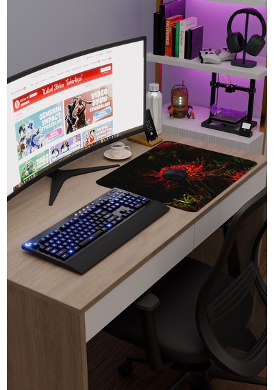 Higanbana Kaymaz Dikişli Kauçuk Oyuncu Mousepad V2 - 48x40 Xl Gaming Mouse Pad Fare Altlığı