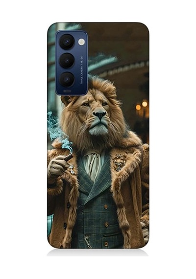 Tecno Camon 18 Uyumlu Puro İçen Aslan Desenli Silikon Kılıf