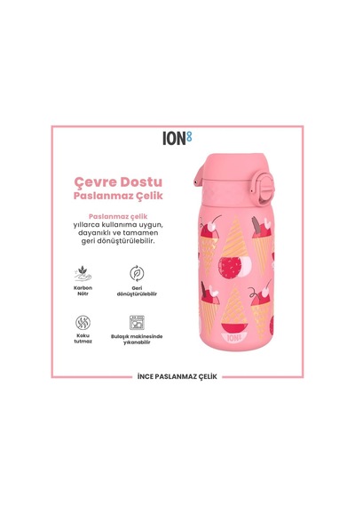 Ion8 - Paslanmaz Çelik Çocuk Suluk - Dondurma - 400 Ml - Sızdırmaz Çok Renkli