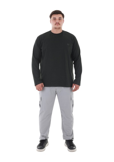 Erkek 115-155 Kilo Arası İçin Uygun Uzun Kol Bisiklet Yaka Mevsimlik Düz Renk İnce Sweatshirt Haki Erkek 115-155 Kilo Arası İçin Uygun Uzun Kol Bisiklet Yaka Mevsimlik Düz Renk İnce Sweatshirt Haki