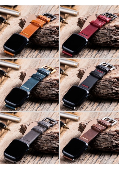 Apple Uyumlu Watch 42 44 45 49 Mm Ultra Deri Kordon