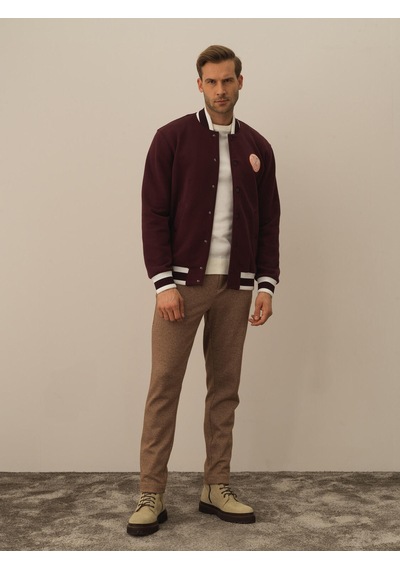 Xint Bordo Pamuk Dokulu Regular Fit Sweatmont 195054