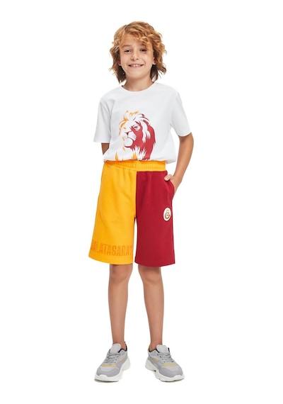 Gsstore Galatasaray Lisanslı Çocuk Şort Kırmızı Sarı Sarı - Kırmızı